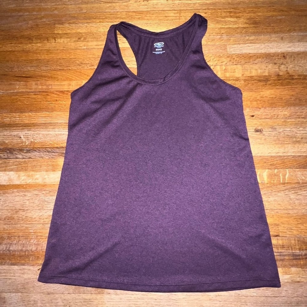Athletic Works Women XS (0-2) Heathered Maroon Racerback Workout Yoga Tank Top